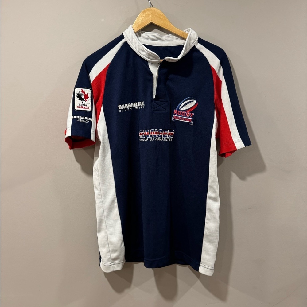 Barbarian Navy, White & Red Rugby Jersey - Team Logo